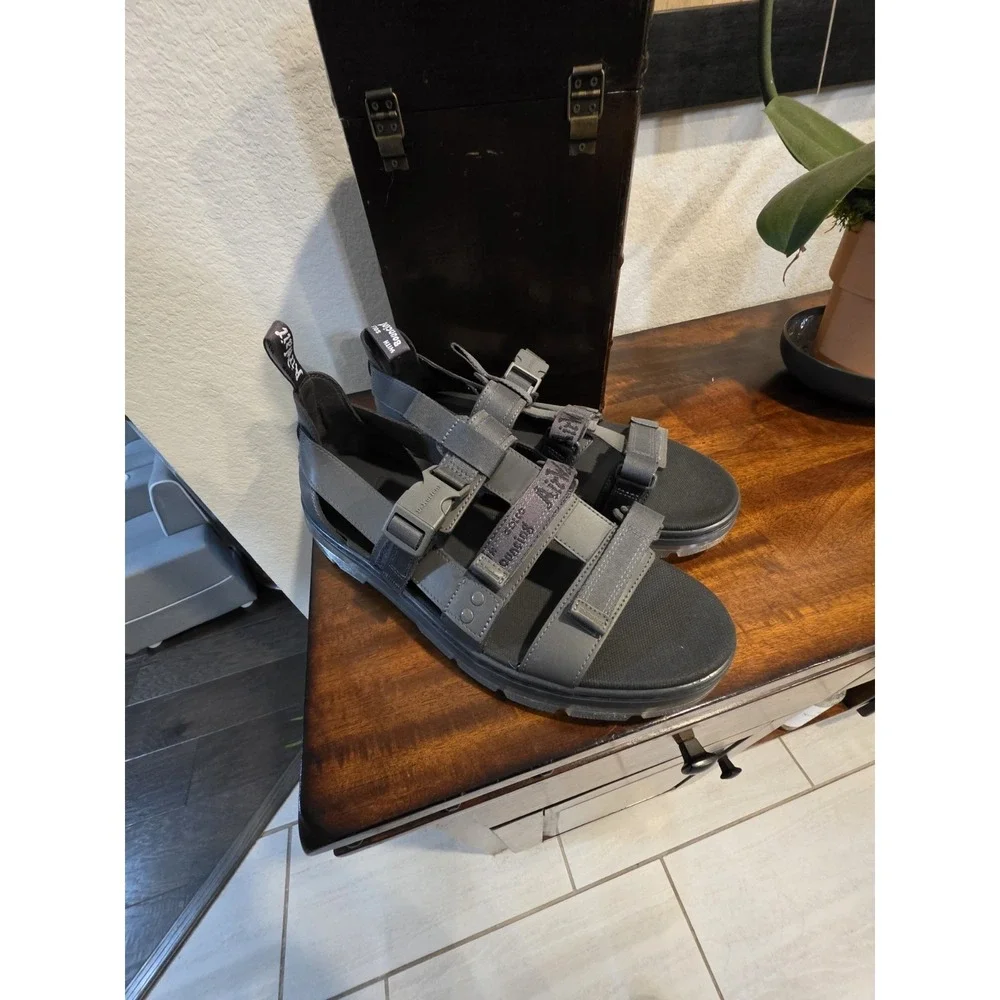 Dr Martens Pearson Webbing‎ Sandals Black Mens Size 14 Lug Sole Chunky Strappy
